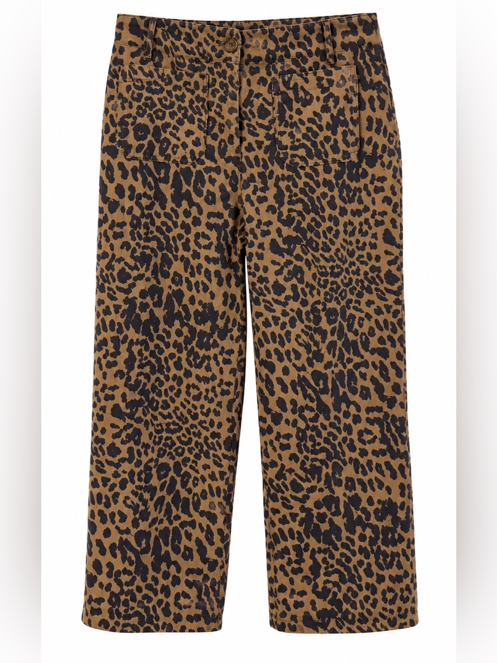 Leopard Print Wide-Leg Bottoms - Brown/Black